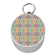 Mandala Baatik Print Mini Silver Compasses by designsbymallika