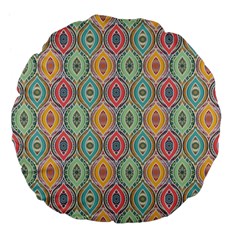 Mandala Baatik Print Large 18  Premium Flano Round Cushions by designsbymallika