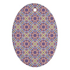 Antique Tile Pattern Oval Ornament (two Sides) by designsbymallika