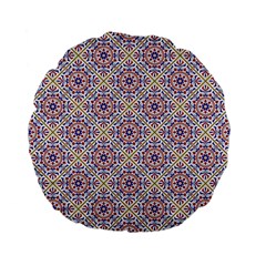 Antique Tile Pattern Standard 15  Premium Flano Round Cushions by designsbymallika