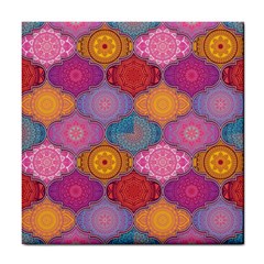 Vintage Love Mandala Tile Coaster by designsbymallika