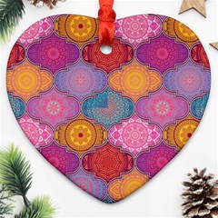 Vintage Love Mandala Ornament (heart) by designsbymallika