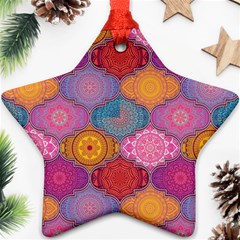 Vintage Love Mandala Ornament (star) by designsbymallika