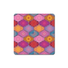 Vintage Love Mandala Square Magnet by designsbymallika