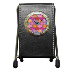 Vintage Love Mandala Pen Holder Desk Clock by designsbymallika