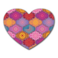 Vintage Love Mandala Heart Mousepads by designsbymallika