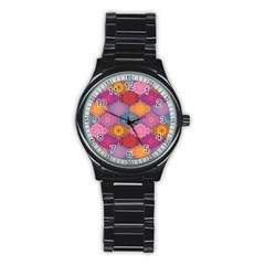 Vintage Love Mandala Stainless Steel Round Watch by designsbymallika