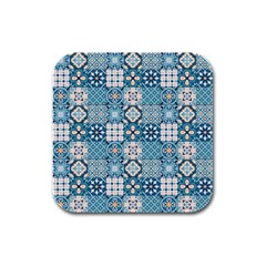 Ceramic Tile Pattern Rubber Square Coaster (4 Pack)  by designsbymallika