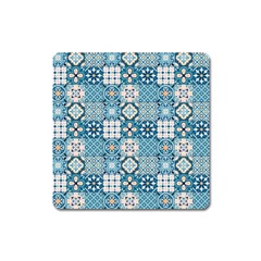 Ceramic Tile Pattern Square Magnet by designsbymallika