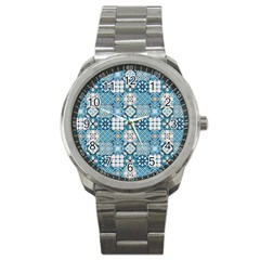 Ceramic Tile Pattern Sport Metal Watch by designsbymallika