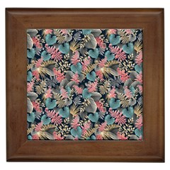 Pink Blue Metallic Pattern Framed Tile by designsbymallika