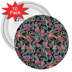 Pink Blue Metallic Pattern 3  Buttons (10 Pack)  by designsbymallika