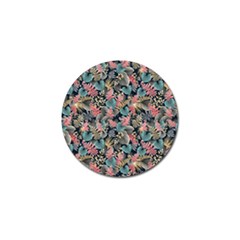 Pink Blue Metallic Pattern Golf Ball Marker by designsbymallika