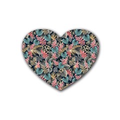 Pink Blue Metallic Pattern Heart Coaster (4 Pack)  by designsbymallika