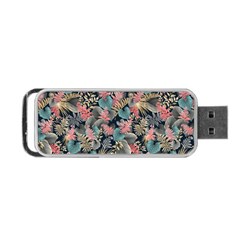 Pink Blue Metallic Pattern Portable Usb Flash (one Side) by designsbymallika