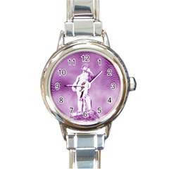 Modul Statue Greek Athlete Vaporwave Round Italian Charm Watch by GrenarLab