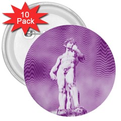 Modul Statue Greek Athlete Vaporwave 3  Buttons (10 Pack)  by GrenarLab