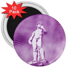 Modul Statue Greek Athlete Vaporwave 3  Magnets (10 Pack)  by GrenarLab