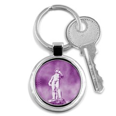 Modul Statue Greek Athlete Vaporwave Key Chain (round)