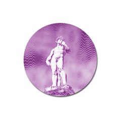 Modul Statue Greek Athlete Vaporwave Magnet 3  (round) by GrenarLab