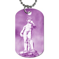 Modul Statue Greek Athlete Vaporwave Dog Tag (one Side)