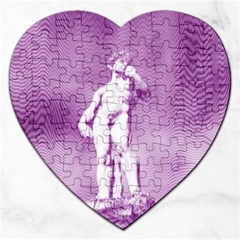 Modul Statue Greek Athlete Vaporwave Jigsaw Puzzle (heart) by GrenarLab