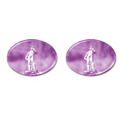 Modul Statue Greek Athlete Vaporwave Cufflinks (oval) by GrenarLab