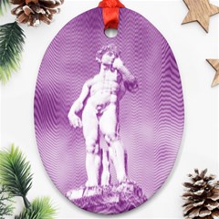 Modul Statue Greek Athlete Vaporwave Oval Ornament (two Sides)