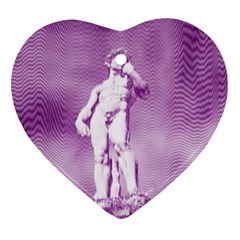 Modul Statue Greek Athlete Vaporwave Heart Ornament (two Sides)