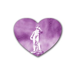 Modul Statue Greek Athlete Vaporwave Rubber Coaster (heart)  by GrenarLab