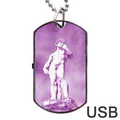 Modul Statue Greek Athlete Vaporwave Dog Tag Usb Flash (two Sides) by GrenarLab