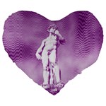 Modul Statue Greek Athlete Vaporwave Large 19  Premium Heart Shape Cushions Front