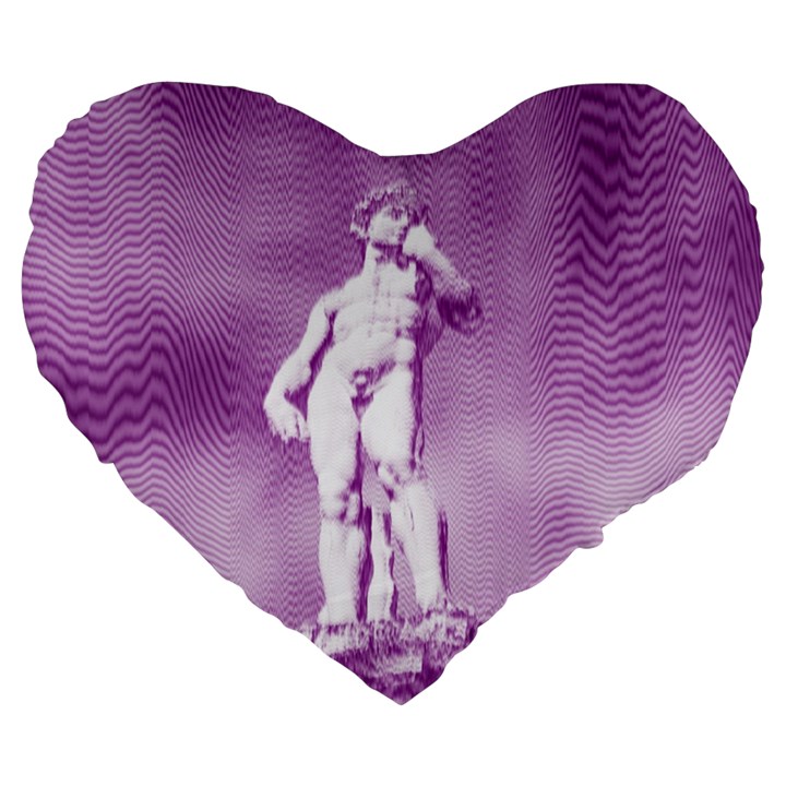 Modul Statue Greek Athlete Vaporwave Large 19  Premium Heart Shape Cushions