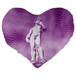 Modul Statue Greek Athlete Vaporwave Large 19  Premium Heart Shape Cushions Back