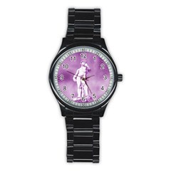 Modul Statue Greek Athlete Vaporwave Stainless Steel Round Watch by GrenarLab