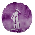 Modul Statue Greek Athlete Vaporwave Large 18  Premium Flano Round Cushions Front