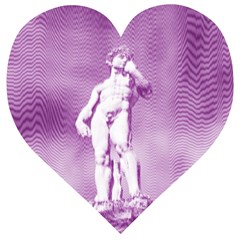 Modul Statue Greek Athlete Vaporwave Wooden Puzzle Heart by GrenarLab