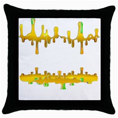 Dripping Paint In Wonderful Colors Throw Pillow Case (black) by pepitasart