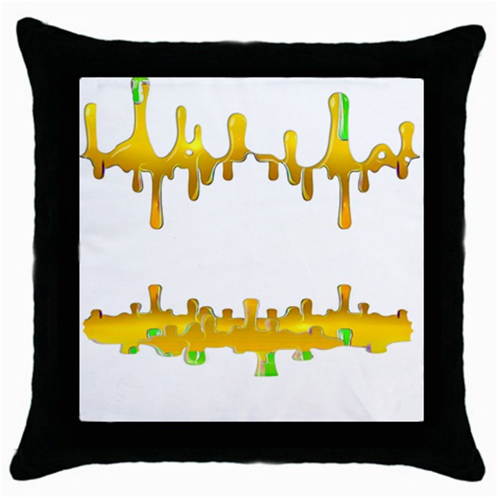 Dripping Paint In Wonderful Colors Throw Pillow Case (Black)