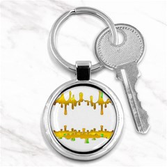 Dripping Paint In Wonderful Colors Key Chain (round) by pepitasart