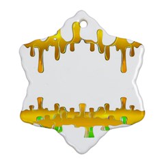 Dripping Paint In Wonderful Colors Snowflake Ornament (two Sides) by pepitasart