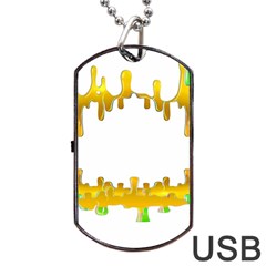 Dripping Paint In Wonderful Colors Dog Tag Usb Flash (two Sides) by pepitasart