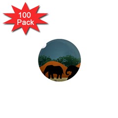 Elephant Family Illustration 1  Mini Magnets (100 Pack)  by dflcprintsclothing