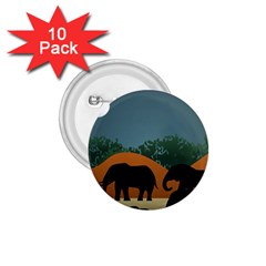 Elephant Family Illustration 1 75  Buttons (10 Pack) by dflcprintsclothing