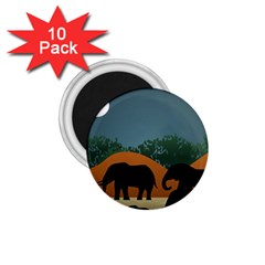 Elephant Family Illustration 1 75  Magnets (10 Pack)  by dflcprintsclothing