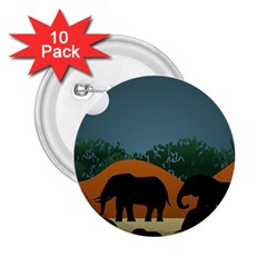 Elephant Family Illustration 2 25  Buttons (10 Pack)  by dflcprintsclothing