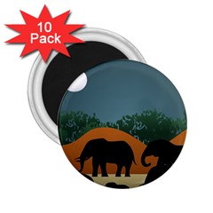 Elephant Family Illustration 2 25  Magnets (10 Pack)  by dflcprintsclothing