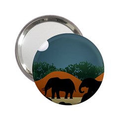 Elephant Family Illustration 2 25  Handbag Mirrors