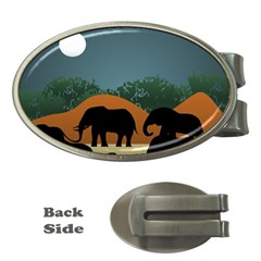 Elephant Family Illustration Money Clips (oval)  by dflcprintsclothing