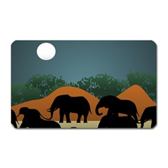 Elephant Family Illustration Magnet (rectangular) by dflcprintsclothing